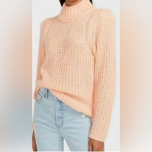 NWT Express Peach & Silver Metallic Sweater S